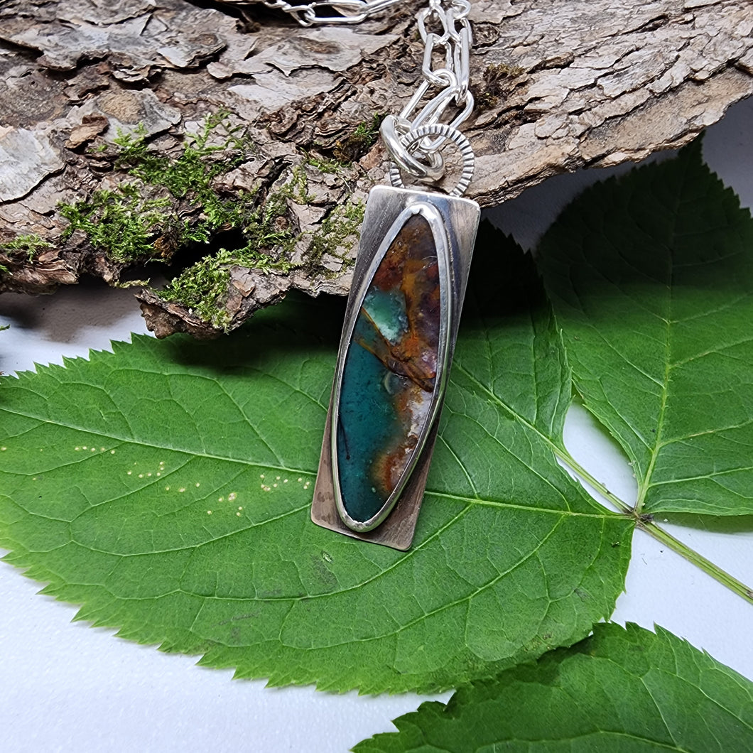 Handmade necklace in Turquoise, Pearl and Petrified Wood | Flickr
