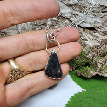 Load image into Gallery viewer, Black Buffalo Turquoise and 14k Gold Filled Pendant
