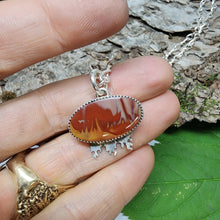 Load image into Gallery viewer, Painted Jasper on Fire Pendant
