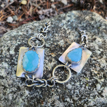 Load image into Gallery viewer, Larimar and Celtic Knot Chain Link Bracelet
