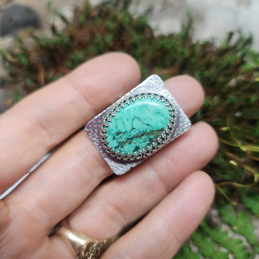 Azurite Notched Ring