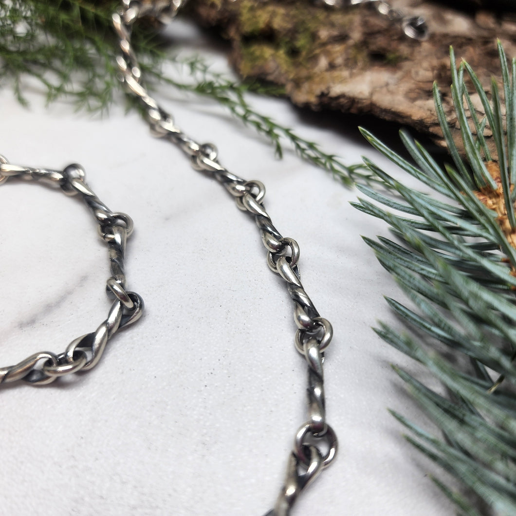 Half 12 Twisted Chains and Bracelets (Oxidized)