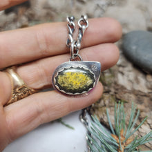 Load image into Gallery viewer, Bumblebee Jasper and Bee Stamped Pendant
