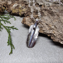 Load image into Gallery viewer, Garnet Feather Pendant
