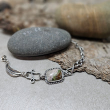 Load image into Gallery viewer, Green Jasper and Feather Journey Bracelet
