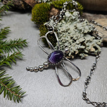 Load image into Gallery viewer, Purple Agate Dragonfly Pendant
