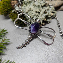 Load image into Gallery viewer, Purple Agate Dragonfly Pendant
