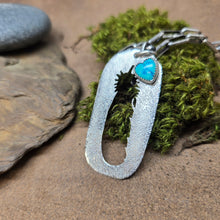 Load image into Gallery viewer, Feather and Turquoise Heart Pendant
