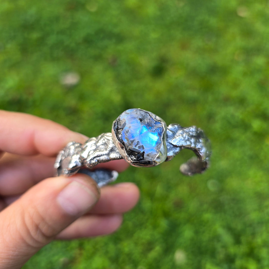 Molten Rainbow Moonstone Cuff