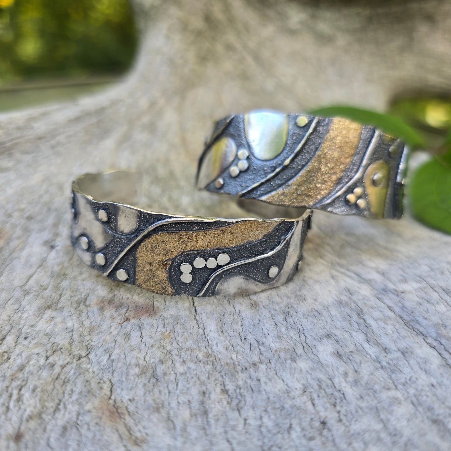 Oro River Argentium and 18k Gold Cuff