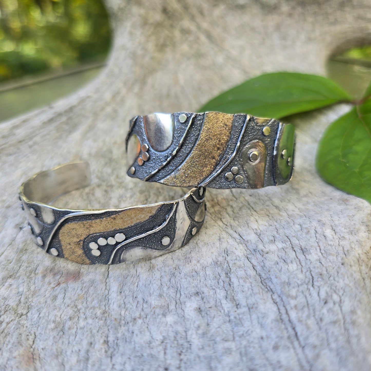 Oro River Argentium and 18k Gold Cuff