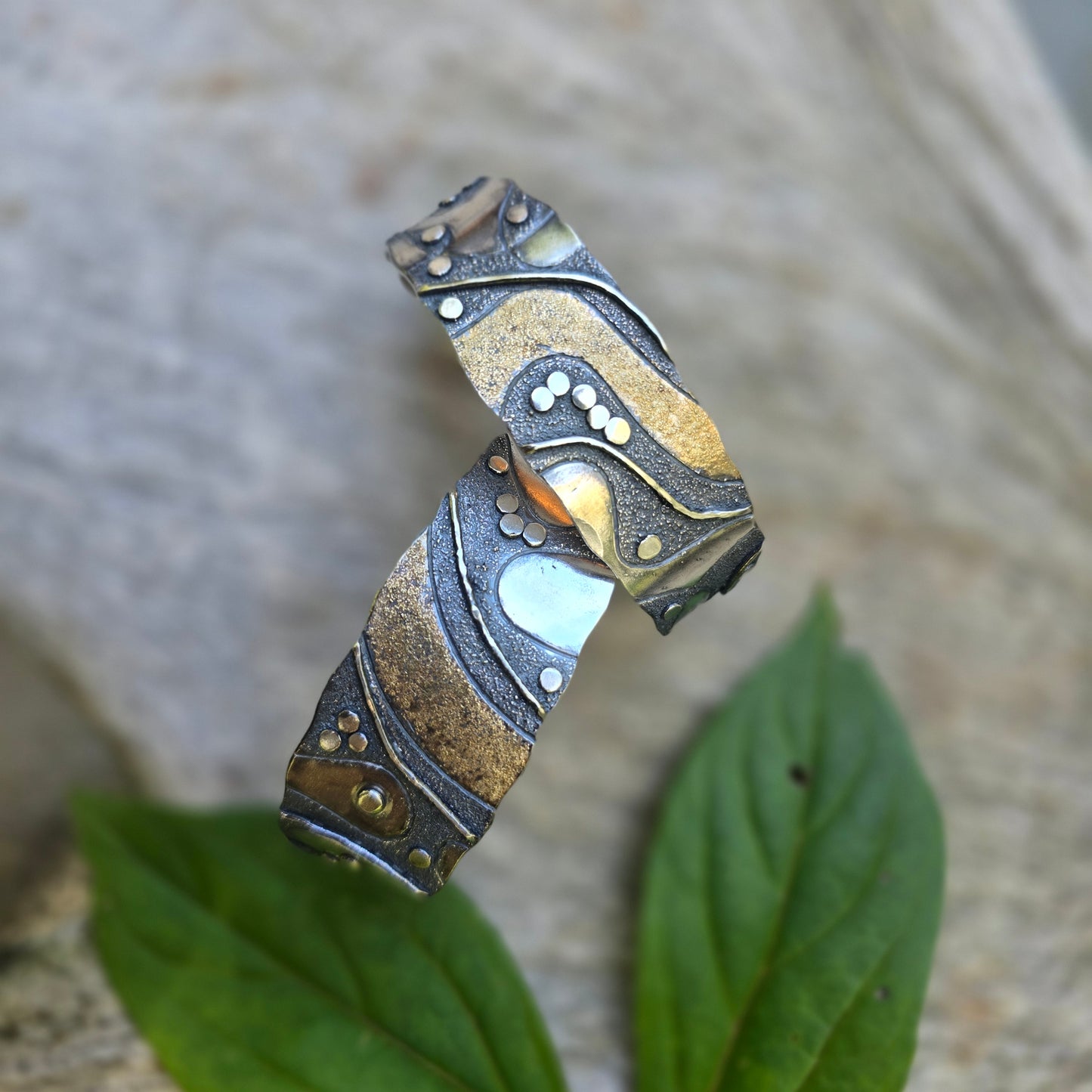 Oro River Argentium and 18k Gold Cuff