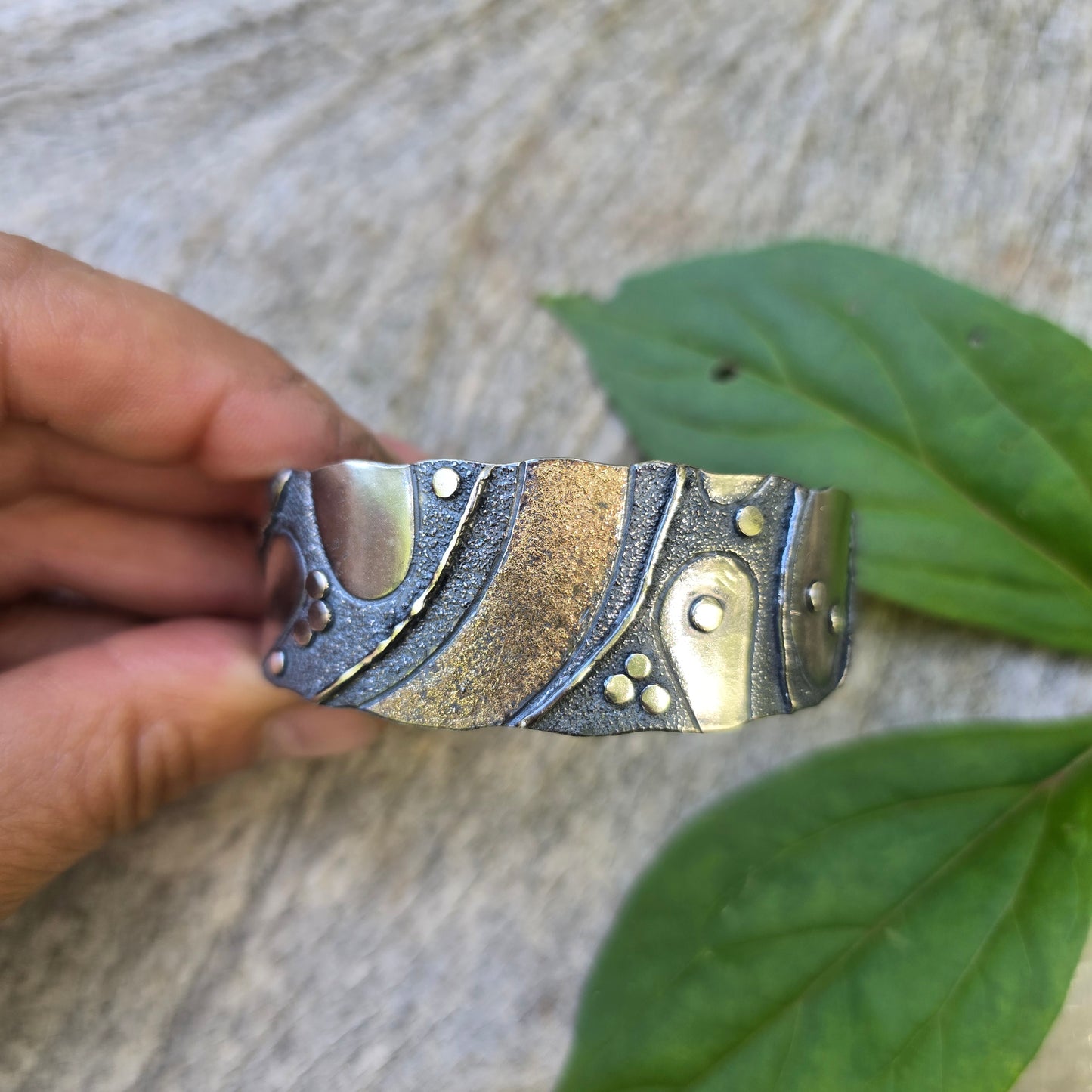 Oro River Argentium and 18k Gold Cuff
