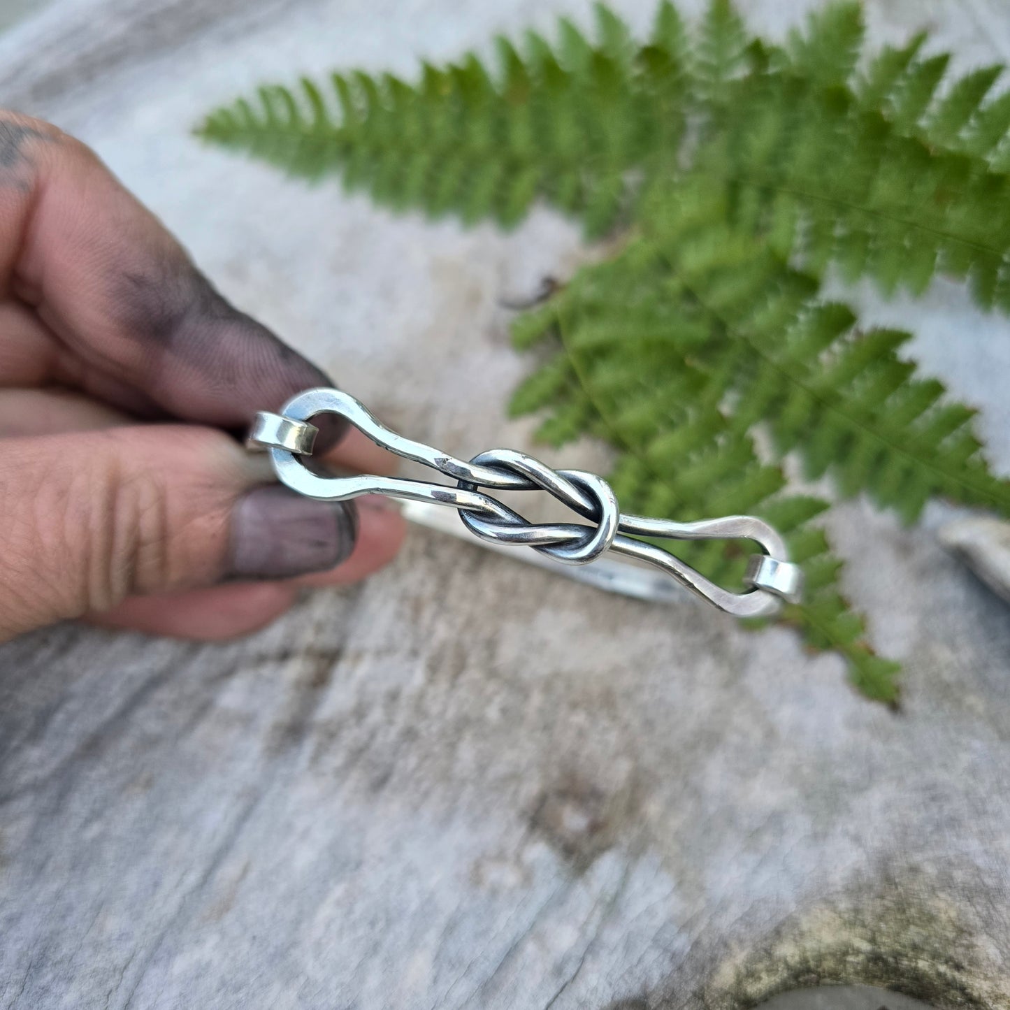 Elongated Knot Bangle Bracelet