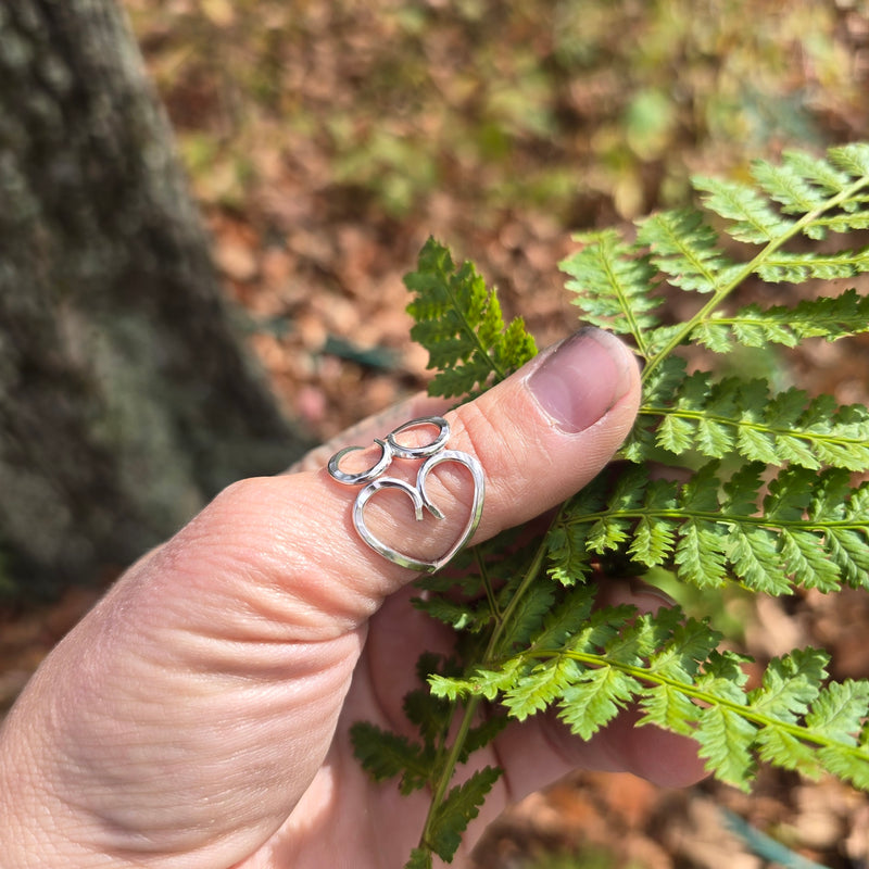 Twisted Hearts Adjustable Ring