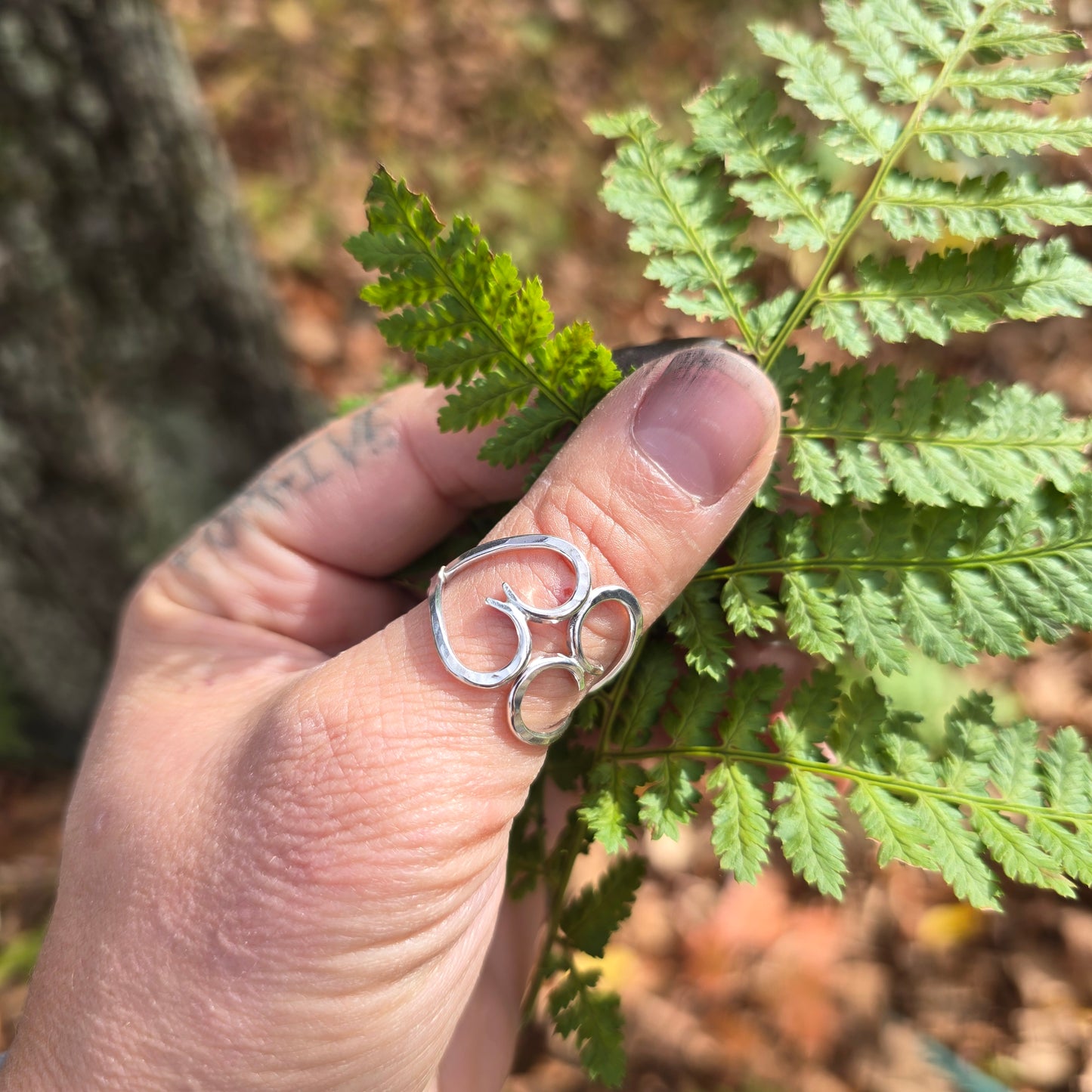 Twisted Double Heart Sterling Silver Ring