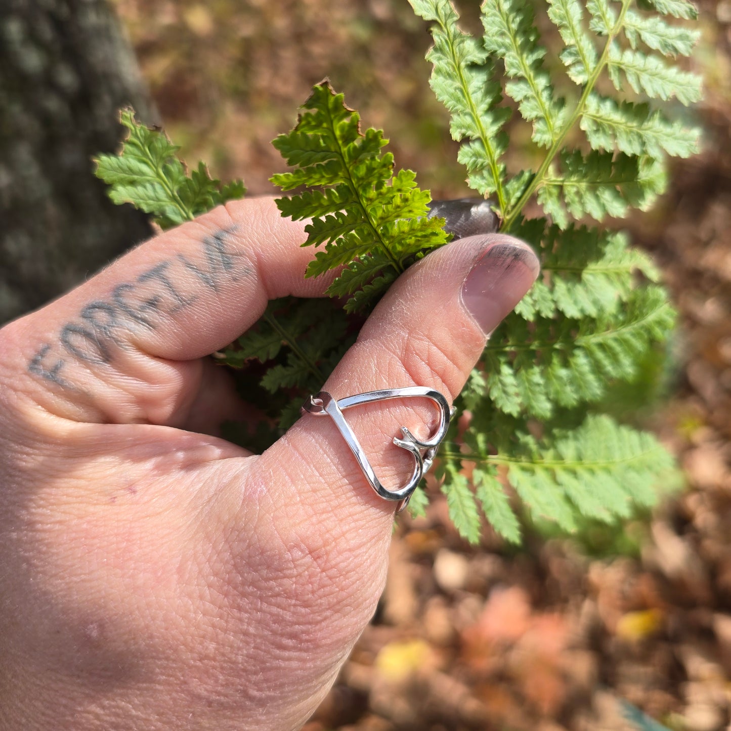 Twisted Double Heart Sterling Silver Ring