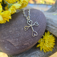 Load image into Gallery viewer, Handmade sterling silver cross and heart pendant by Sterling Roots
