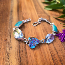 Load image into Gallery viewer, Nature-inspired sterling silver and turquoise bracelet reflecting Adirondack artistry, forged by silversmith Emily Dicob of Sterling Roots.
