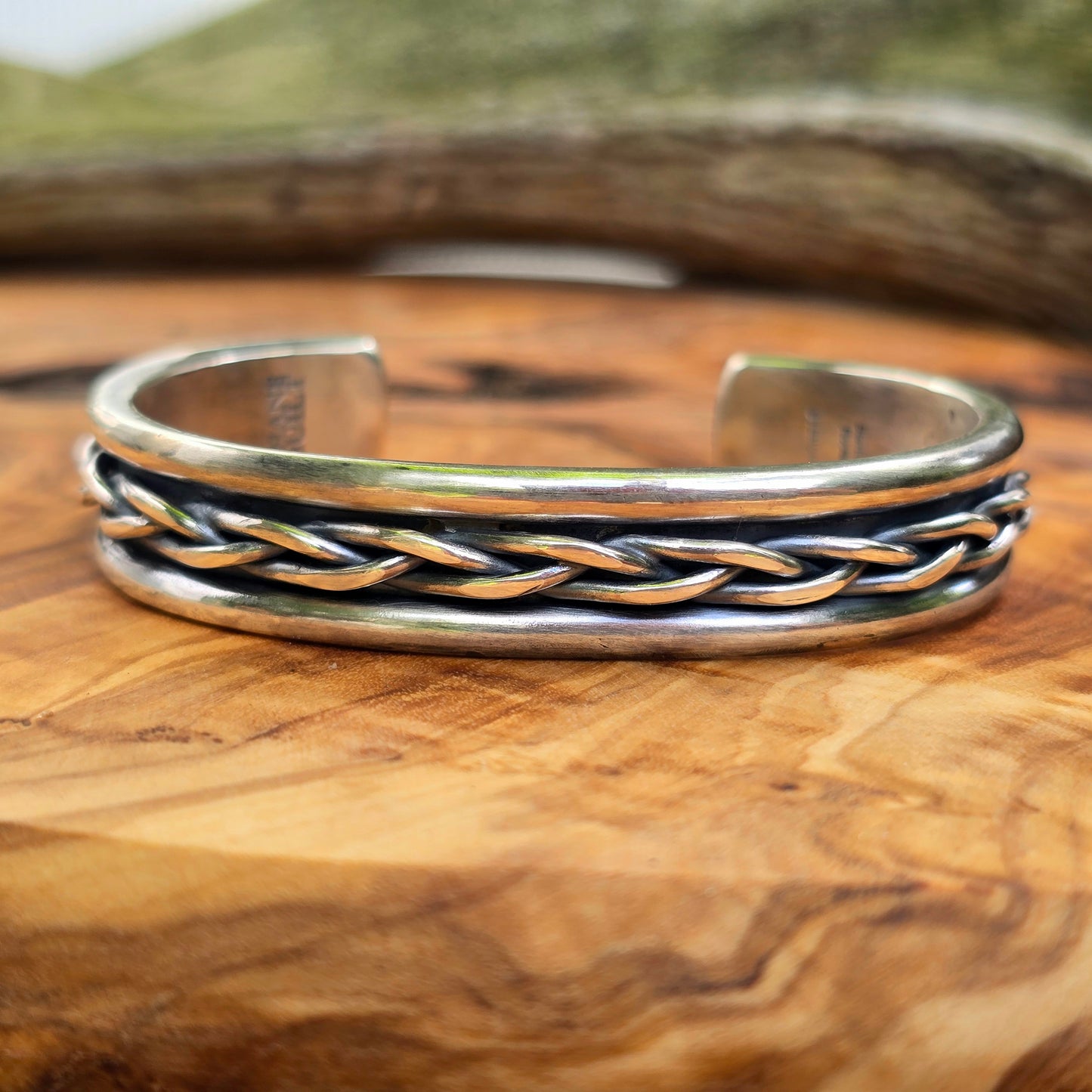 Heavy Braided Sterling Silver Men's Statement Cuff Bracelet