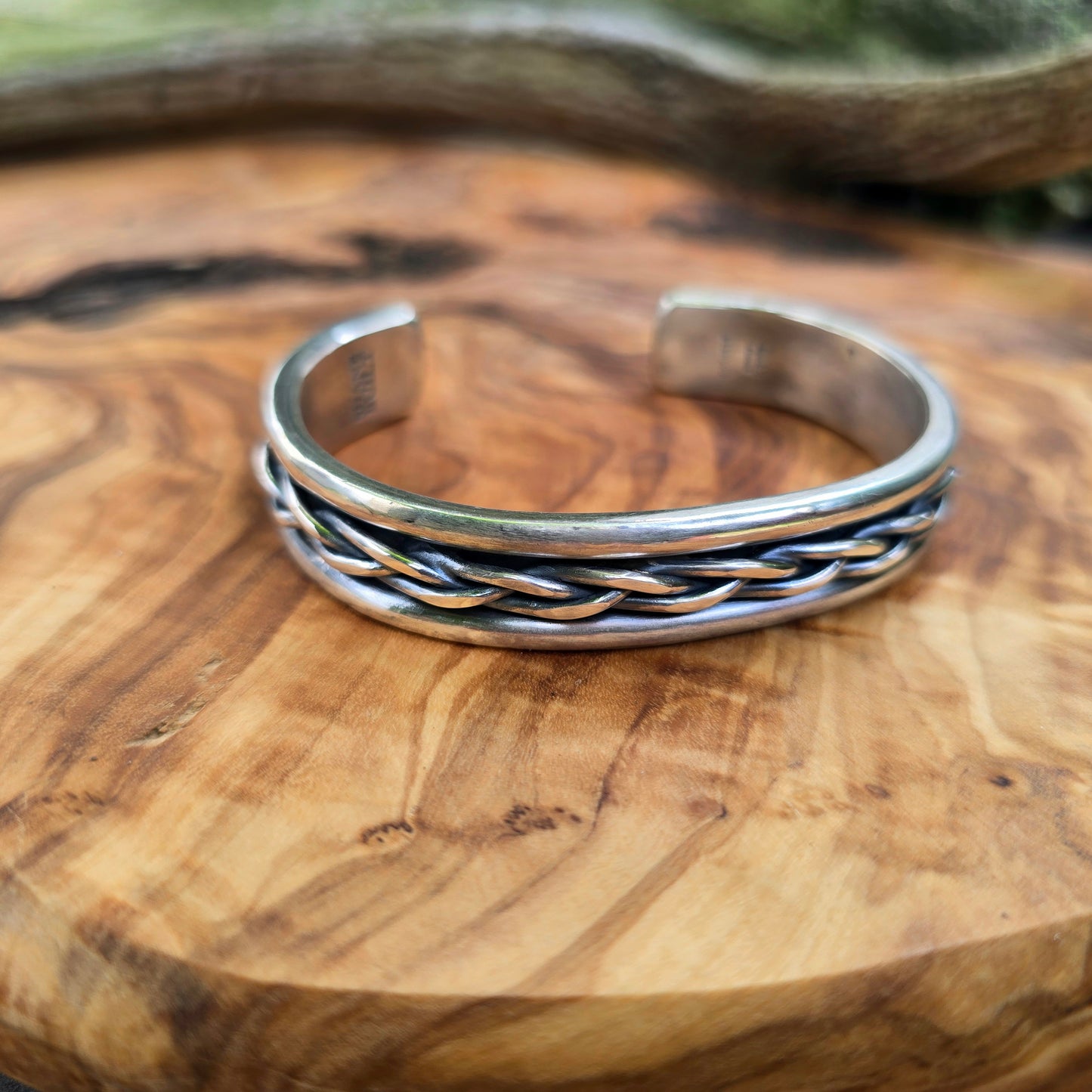 Heavy Braided Sterling Silver Men's Statement Cuff Bracelet