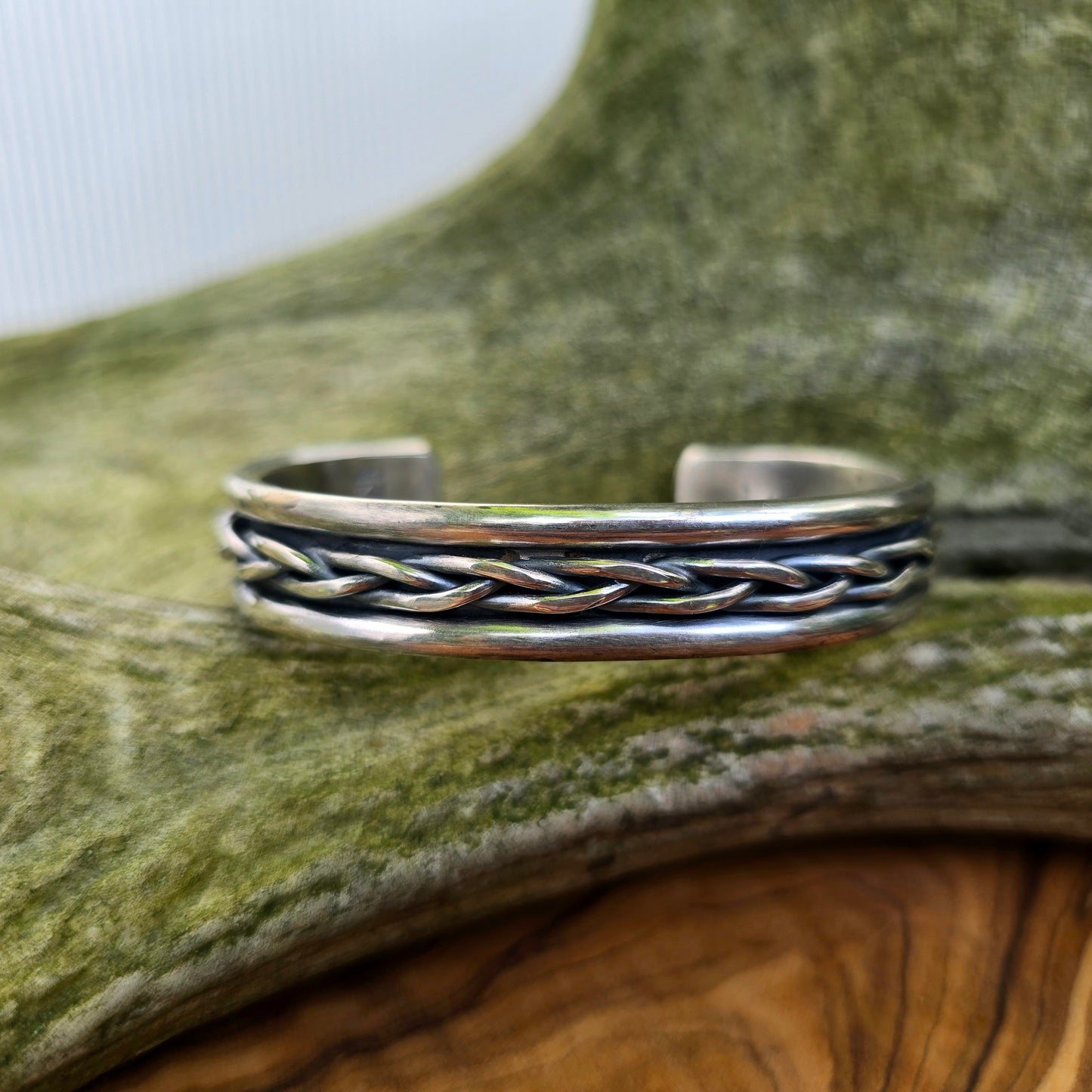 Heavy Braided Sterling Silver Men's Statement Cuff Bracelet