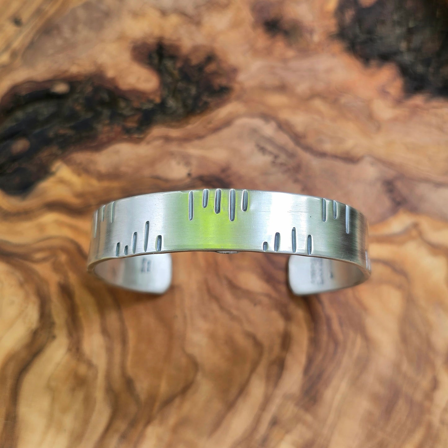 Heavy-Duty Men’s Tape Measure Sterling Silver Cuff Bracelet