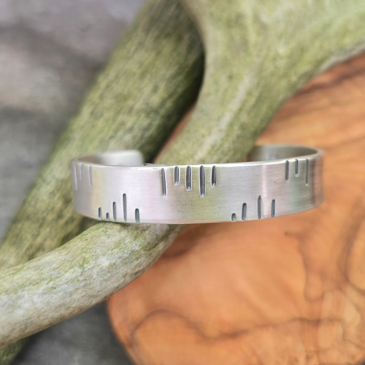 Heavy-Duty Men’s Tape Measure Sterling Silver Cuff Bracelet