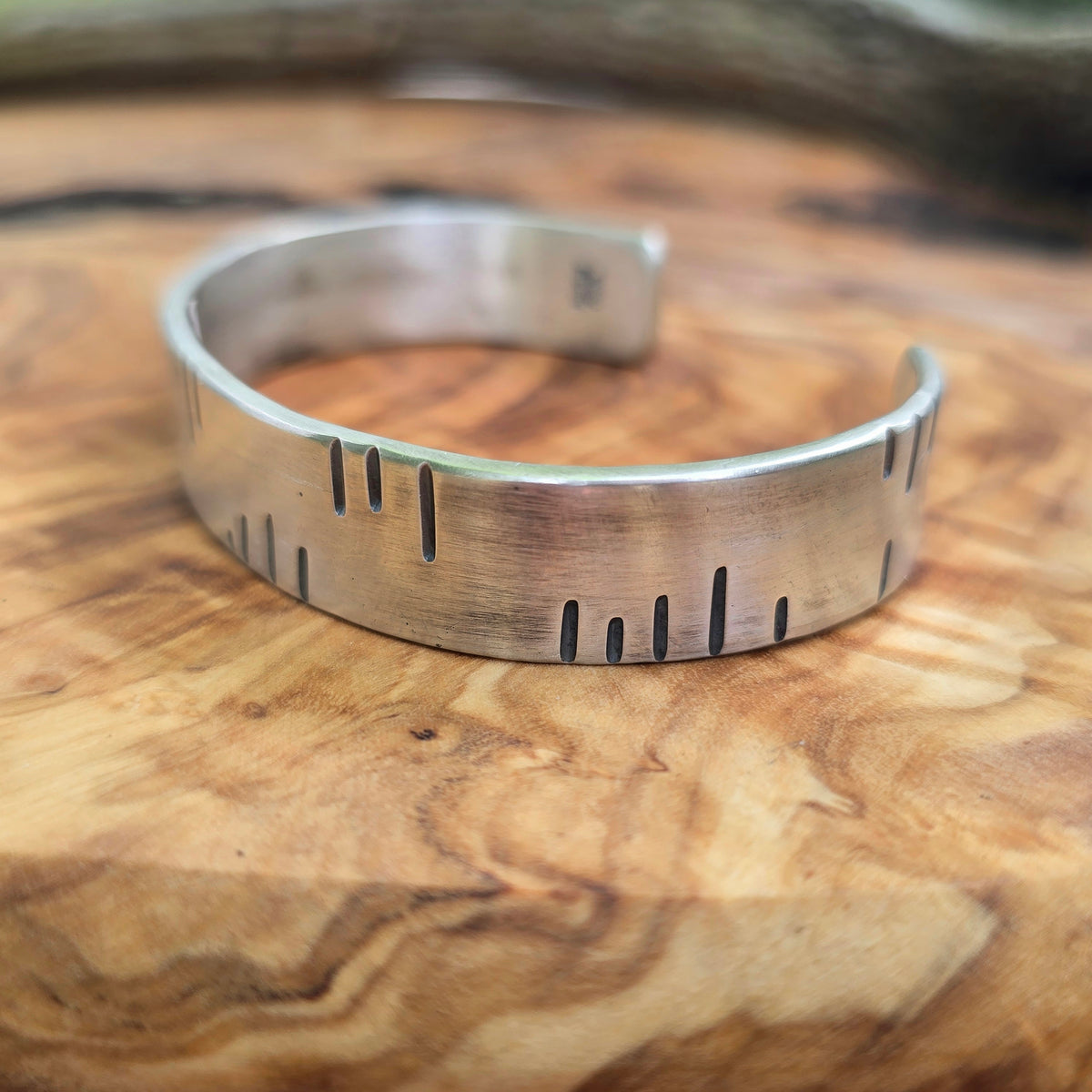 Heavy-Duty Men’s Tape Measure Sterling Silver Cuff Bracelet