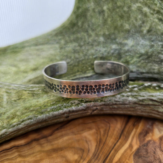 Men’s Center Dapped Sterling Silver Cuff Bracelet