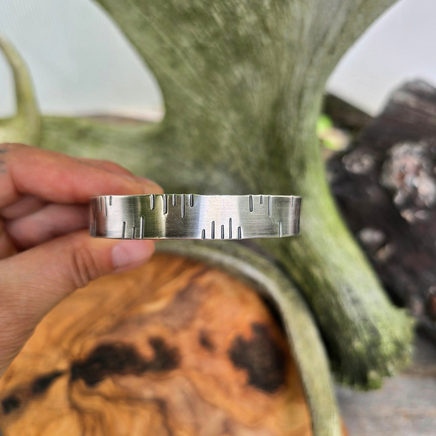Heavy-Duty Men’s Tape Measure Sterling Silver Cuff Bracelet