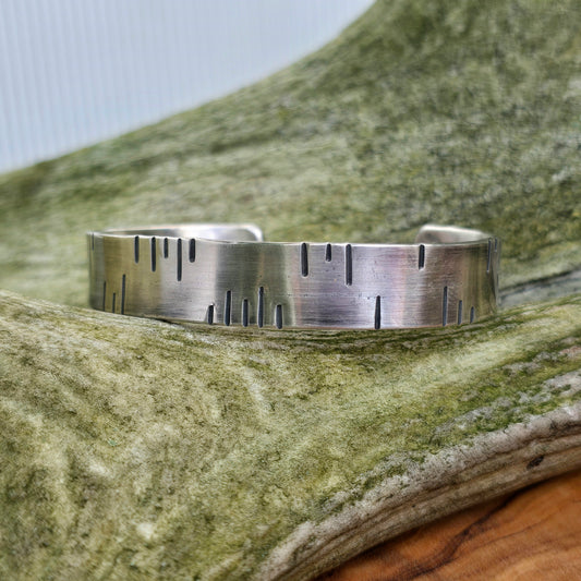Heavy-Duty Men’s Tape Measure Sterling Silver Cuff Bracelet
