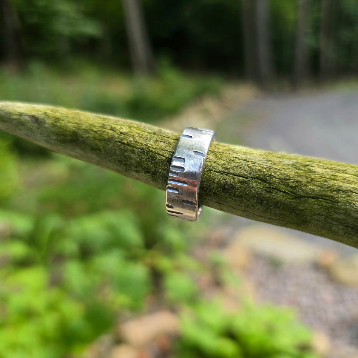 Heavy-Duty Men’s Tape Measure Hand-Forged Sterling Silver Ring