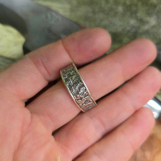 Men’s Reticulated Sterling Silver Tapered Ring