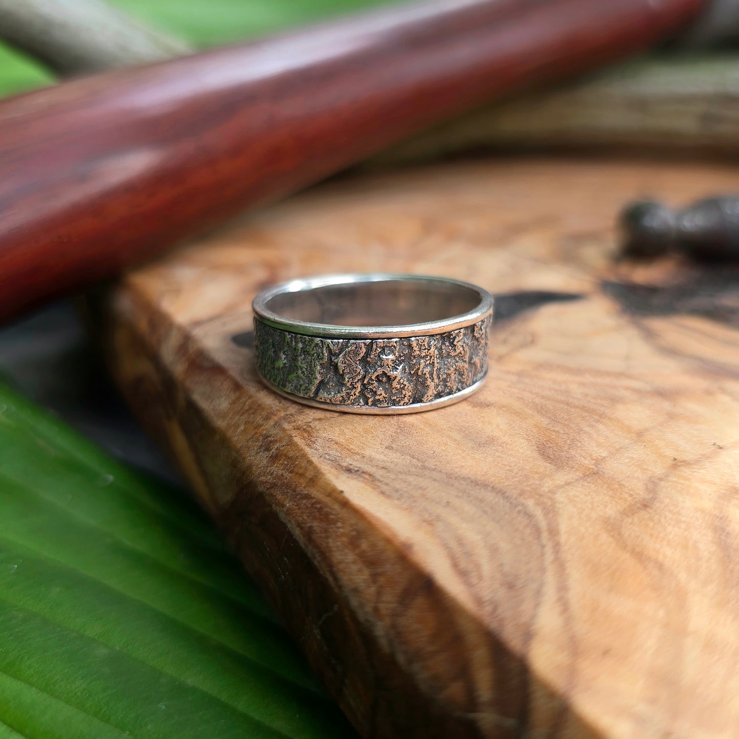 Men’s Reticulated Sterling Silver Tapered Ring