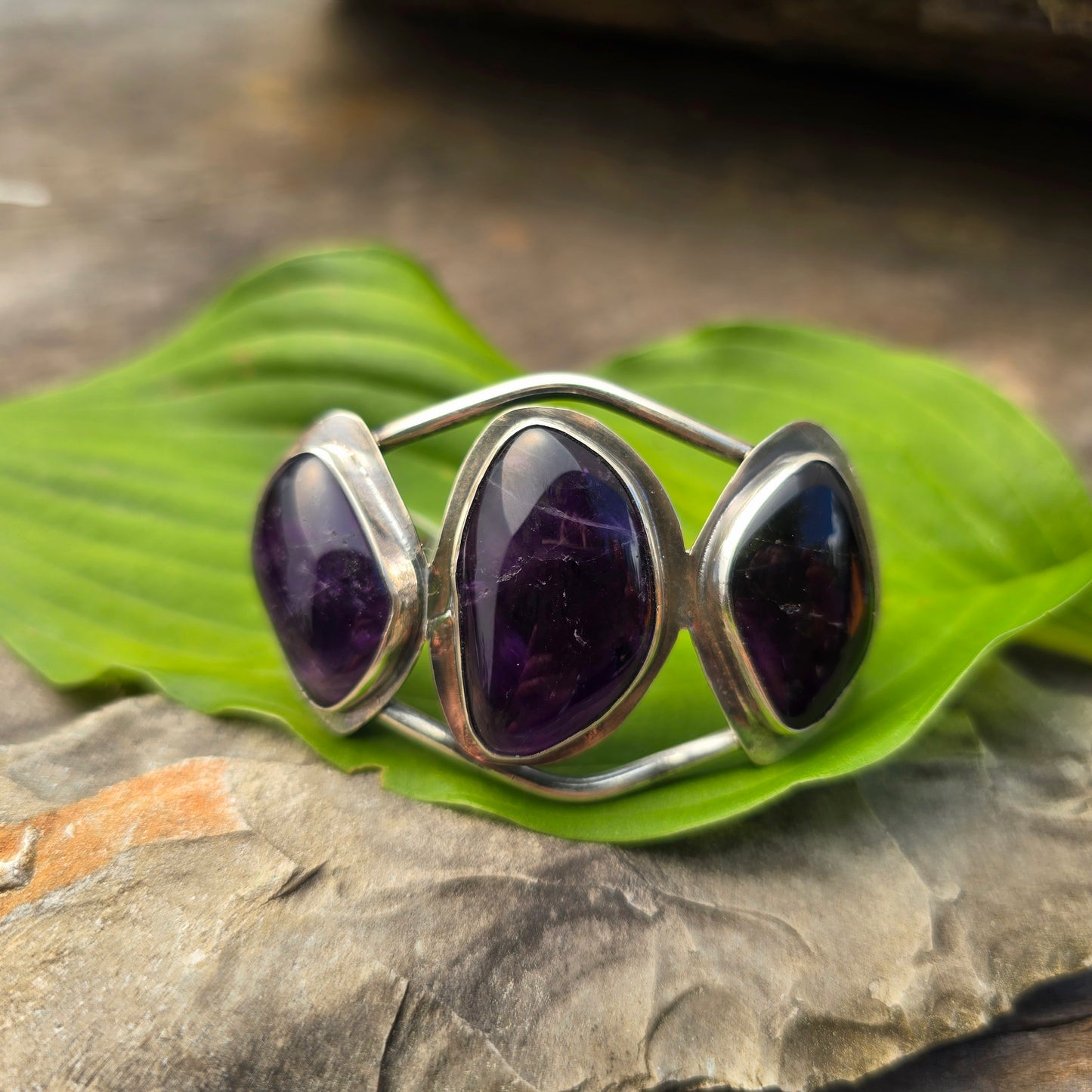 One-of-a-Kind Amethyst Statement Cuff in Sterling Silver | Collector Piece