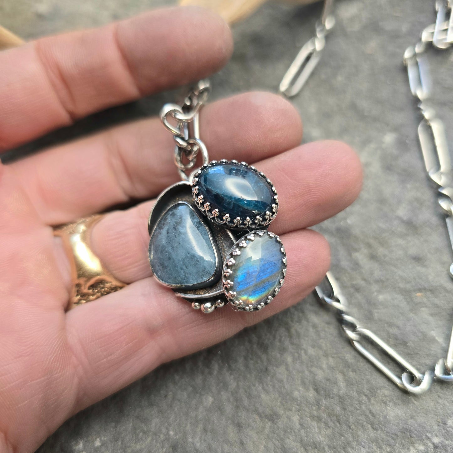 Boulder Ridge Blues Sterling Silver Statement Pendant