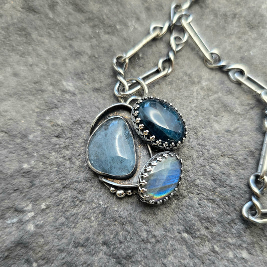 Boulder Ridge Blues Sterling Silver Statement Pendant