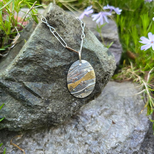 Oro River Argentium & 18k Gold Pendant