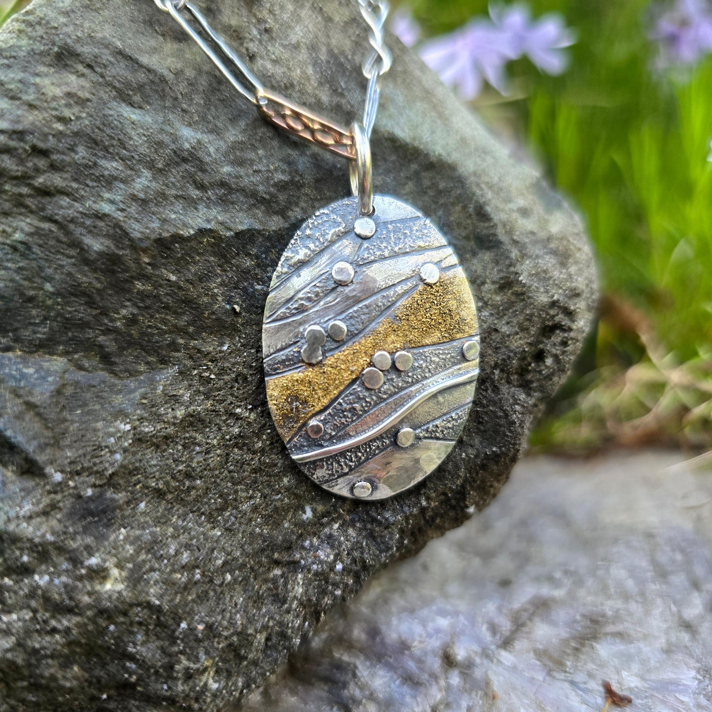 Oro River Argentium & 18k Gold Pendant