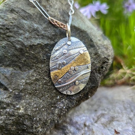 Oro River Argentium & 18k Gold Pendant