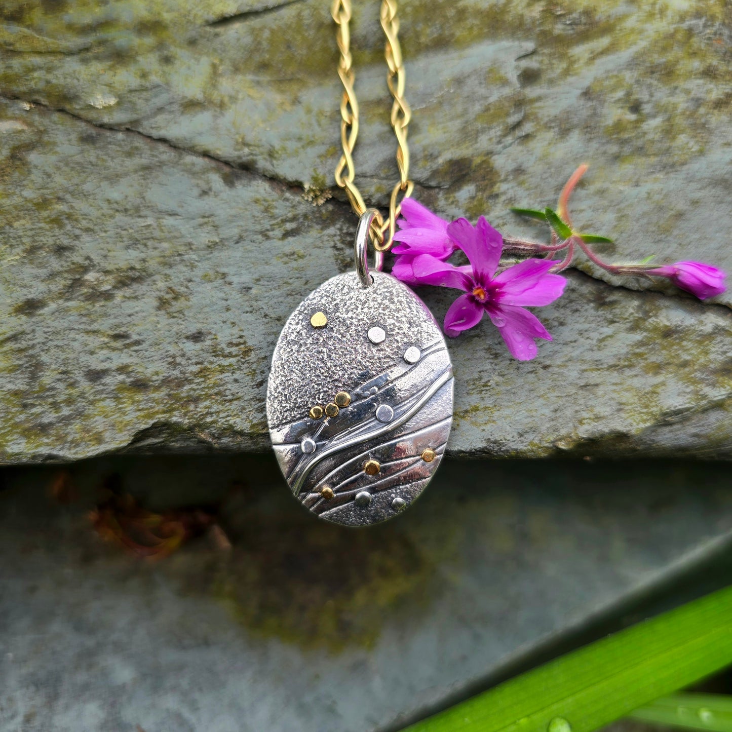 The River Argentium & 18k Gold Pendant