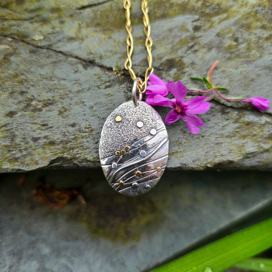 The River Argentium & 18k Gold Pendant
