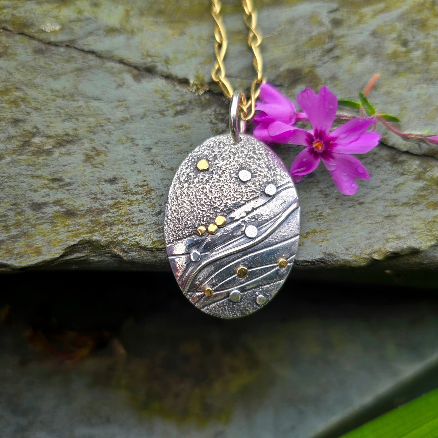 The River Argentium & 18k Gold Pendant