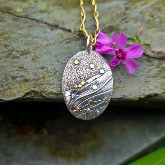 The River Argentium & 18k Gold Pendant
