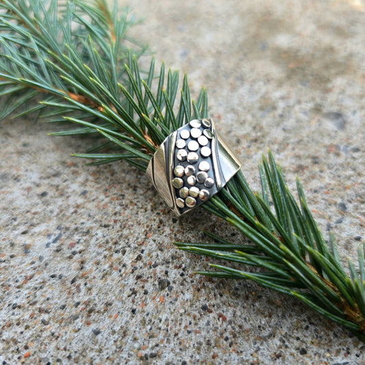 Argentium Rock Pathway Hand-Forged Adjustable Silver Ring