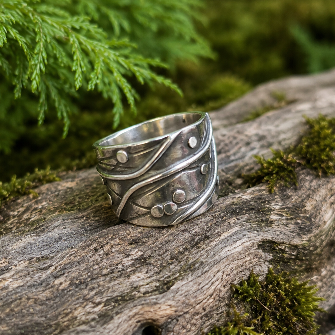 Hand-Forged River Collection Sterling Silver Adjustable Ring #2