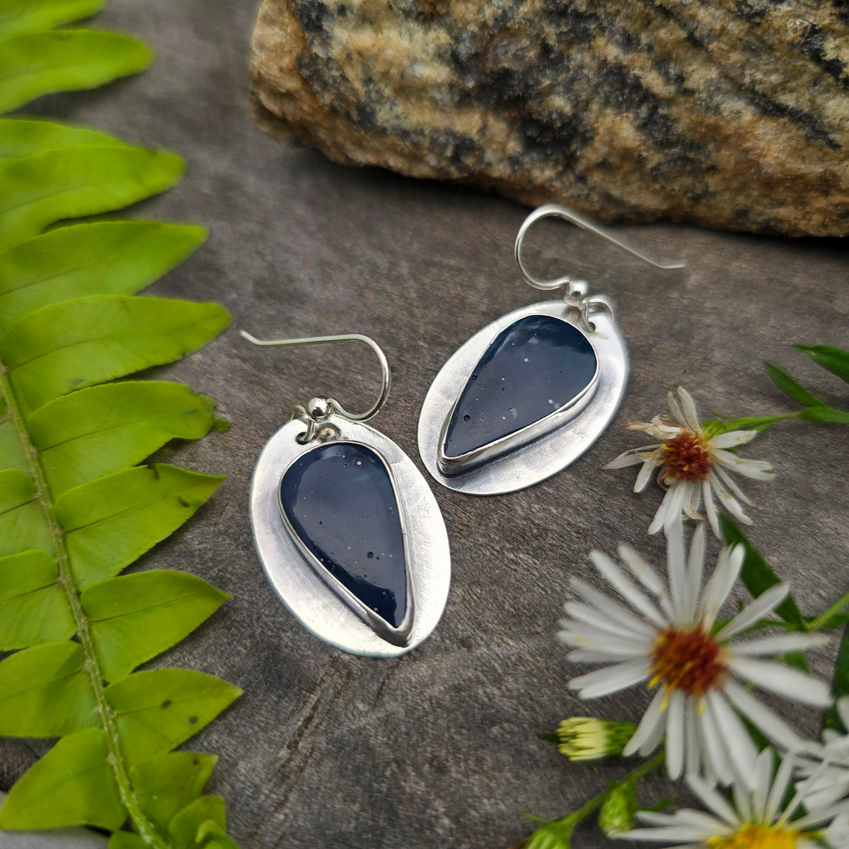 Leland Blue Inverted Raindrop Disc Earrings