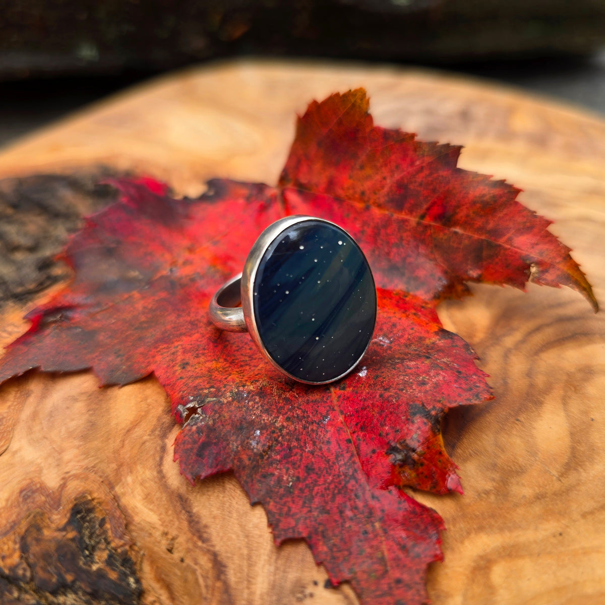 Blue Leland Minimalist Sterling Silver Ring