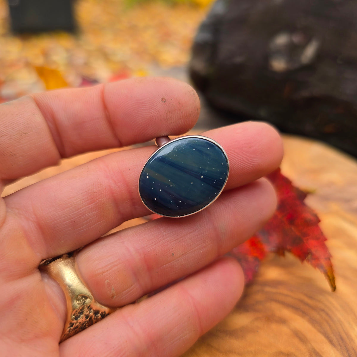 Blue Leland Minimalist Sterling Silver Ring